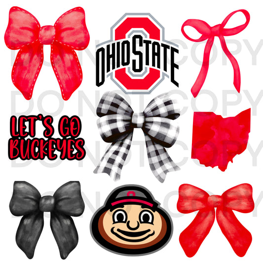 Ohio State Buckeyes Coquette Digital Download PNG