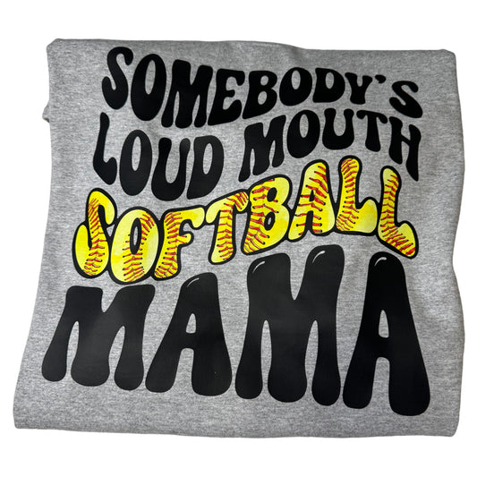 Unisex Graphic T Somebody's Loud Mouth Softball Mama